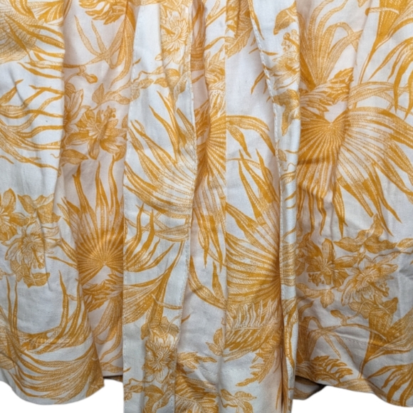 NWT Ophelia Roe Yellow Tropical Print High-Waisted Shorts Size L 🌴☀️ - Picture 5 of 9